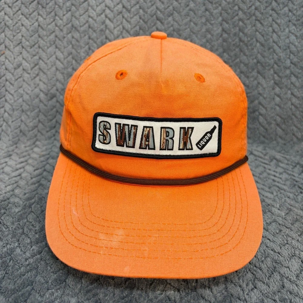 Lost Hat Co Goat Rope Swark Liquor Snapback Hat Orange Camo Patch Rope Cap